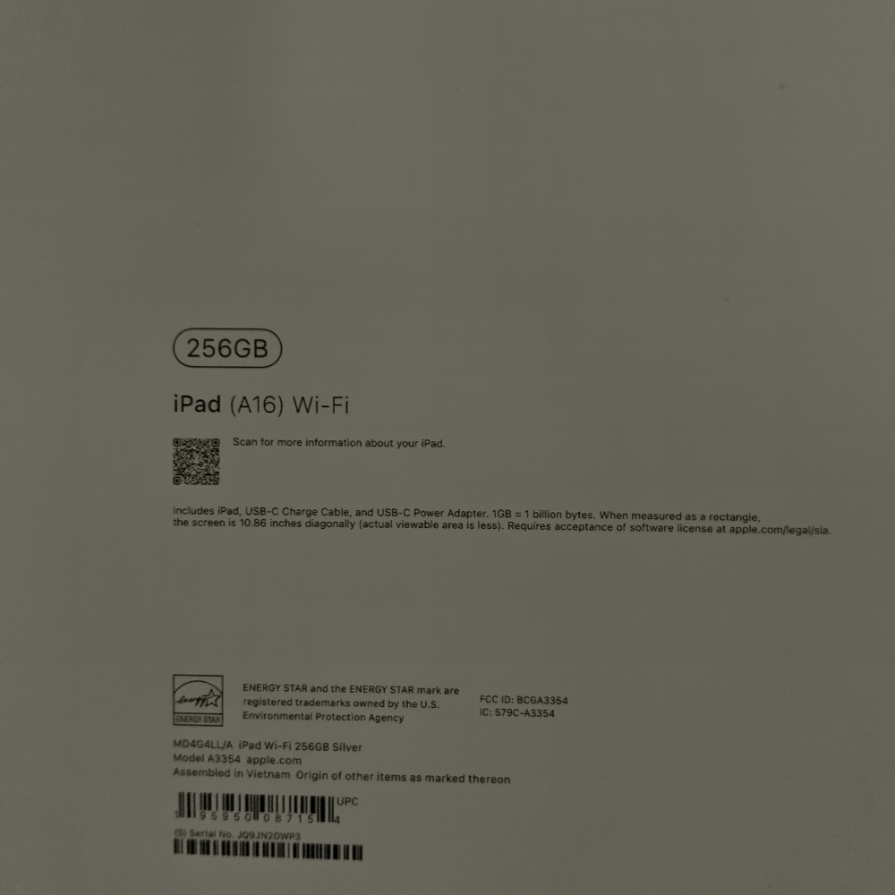 New Apple iPad 256GB Wi-Fi